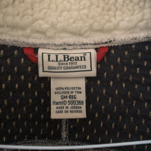 LL Bean Cream White Zip-up Fleece Outerlayer - Picture 4 of 5